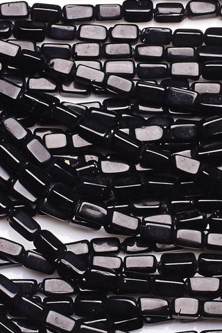 Black Stone Black Rectangle Smooth Beads