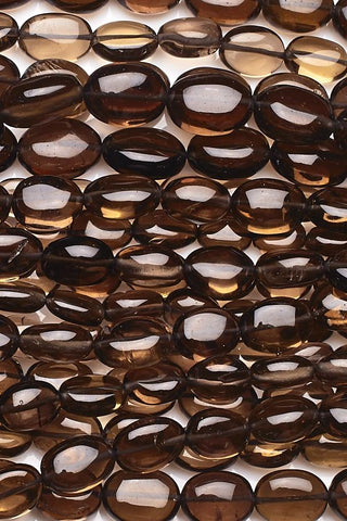 Smoky Quartz Brown Oval Smooth Natural Beads