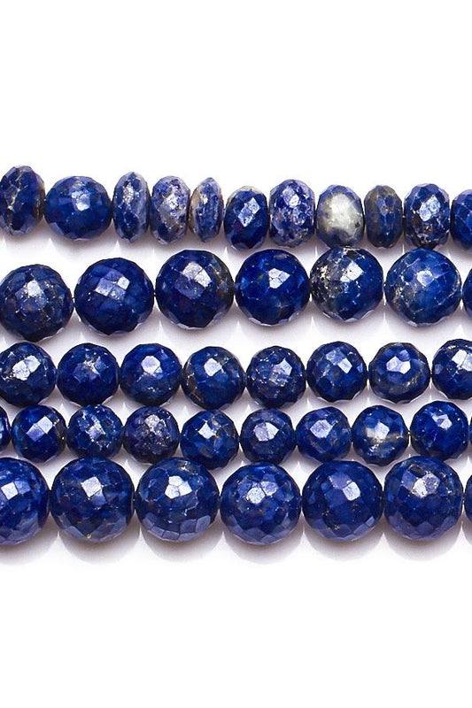 Lapis Lazuli Blue Round Faceted Mystic Coating Beads