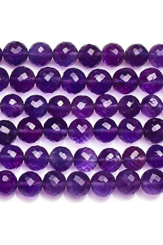 Amethyst Purple Round Faceted Natural Beads