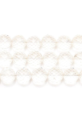 Crystal Quartz Clear Round Faceted Natural Beads