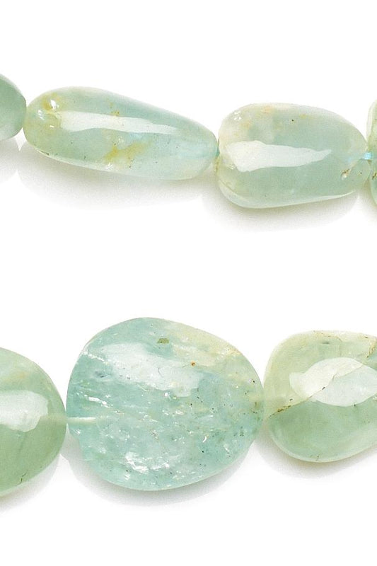 Aquamarine Green Nuggets Smooth Natural Beads