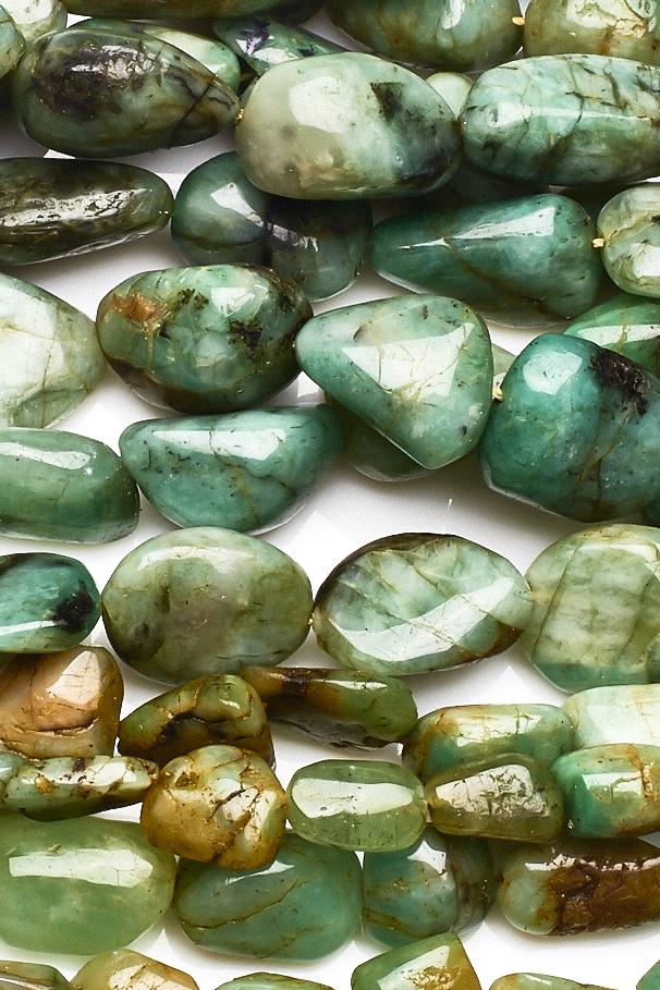 Green Garnet Green Nuggets Faceted Natural Beads