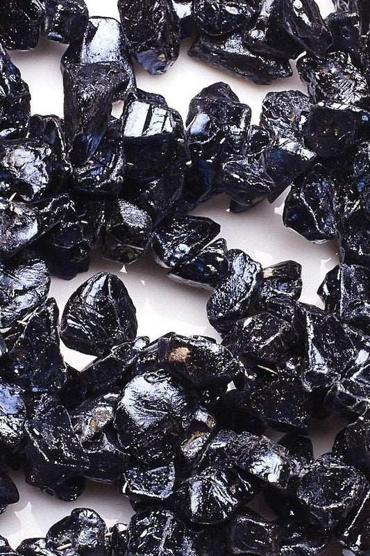 Black Spinel Black Nuggets Rough Mystic Coating Beads