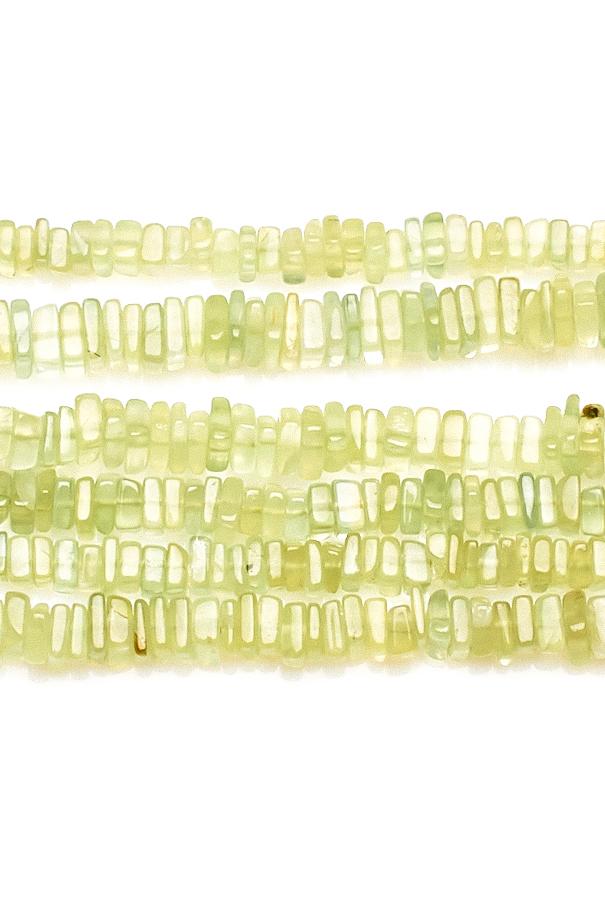 Prehnite Green Square Chips Smooth Natural Beads