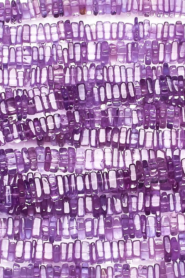 Amethyst Purple Square Chips Smooth Natural Beads