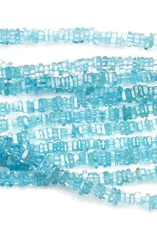 Apatite Blue Square Chips Smooth Natural Beads