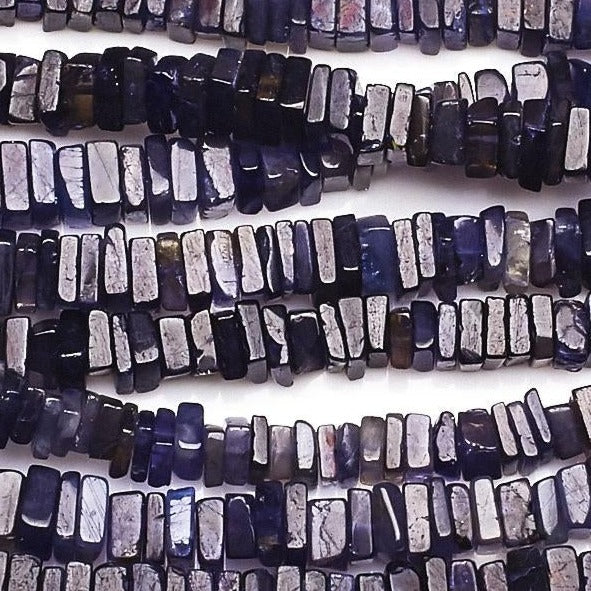 Iolite Blue Square Chips Smooth Natural Beads