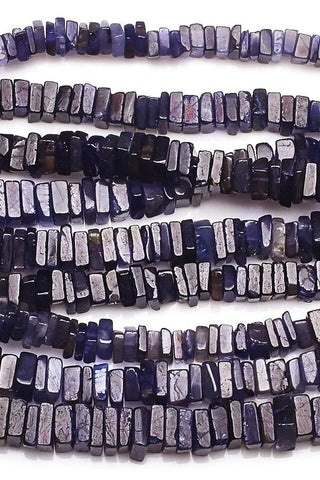 Iolite Blue Square Chips Smooth Natural Beads