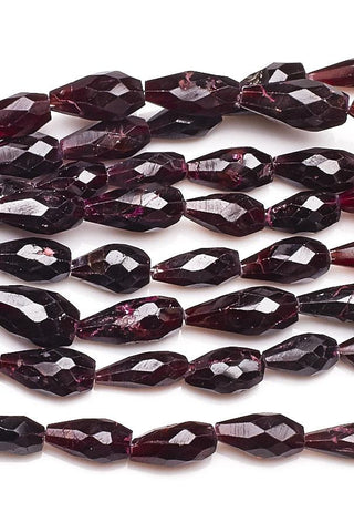 Garnet Red Drop Faceted Natural Beads