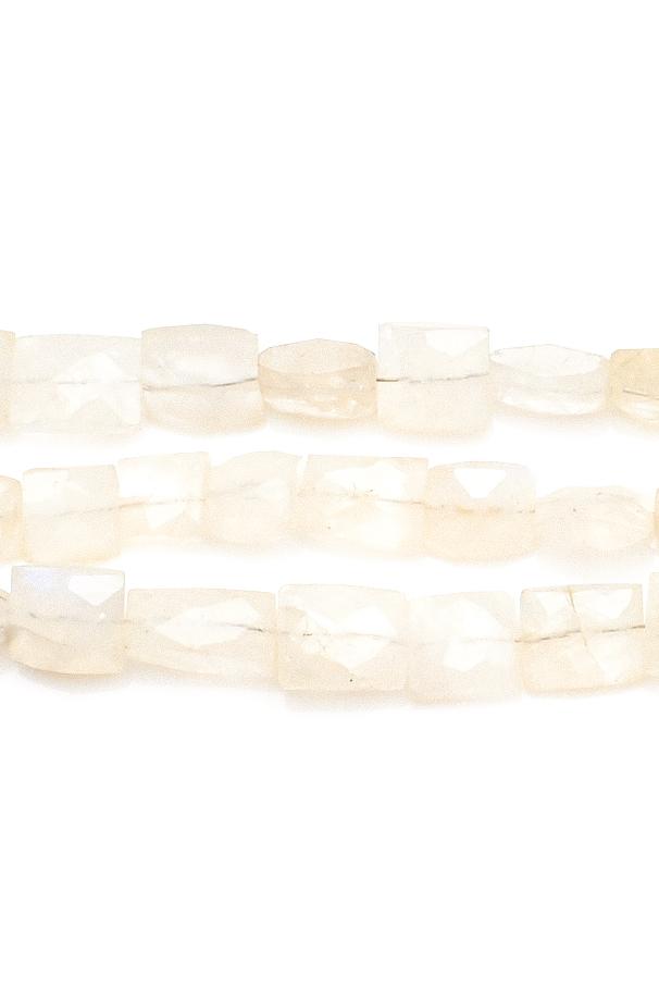 Moonstone White Rectangle Faceted Natural Beads