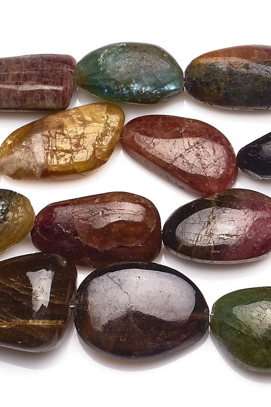 Tourmaline Multi Nuggets Smooth Natural Beads