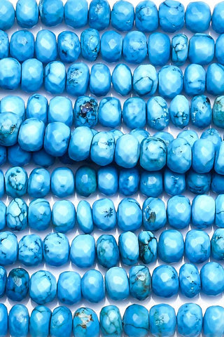 Turquoise Blue Rondelle Faceted Natural Beads