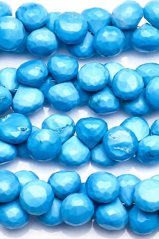 Turquoise Blue Onion Faceted Natural Beads