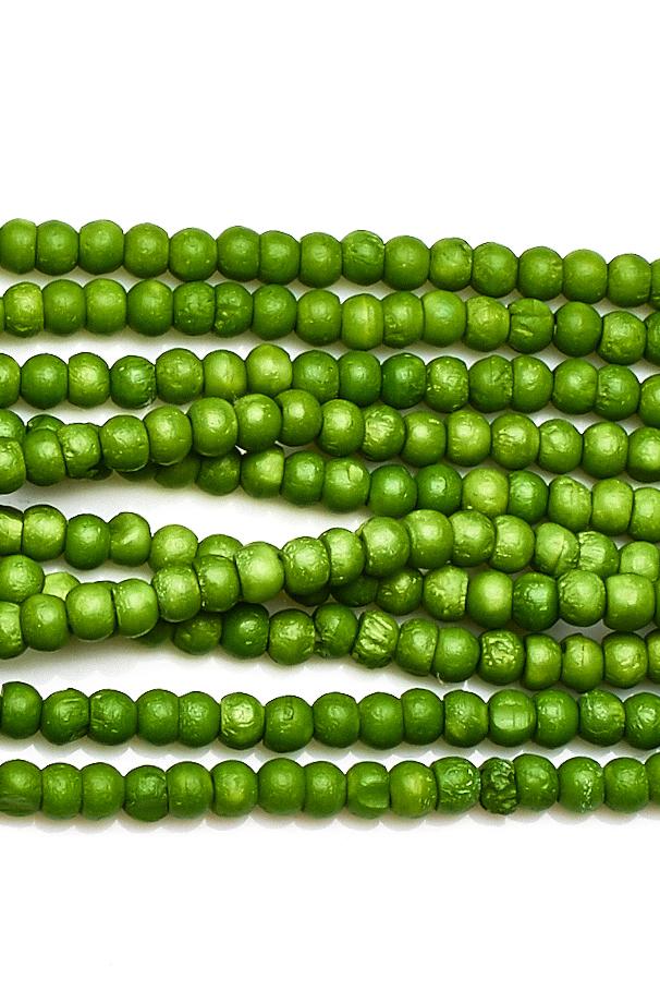 Bone Item Green Rondelle Smooth Dyed Beads