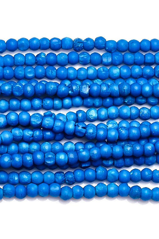 Bone Blue Rondelle Smooth Natural Beads