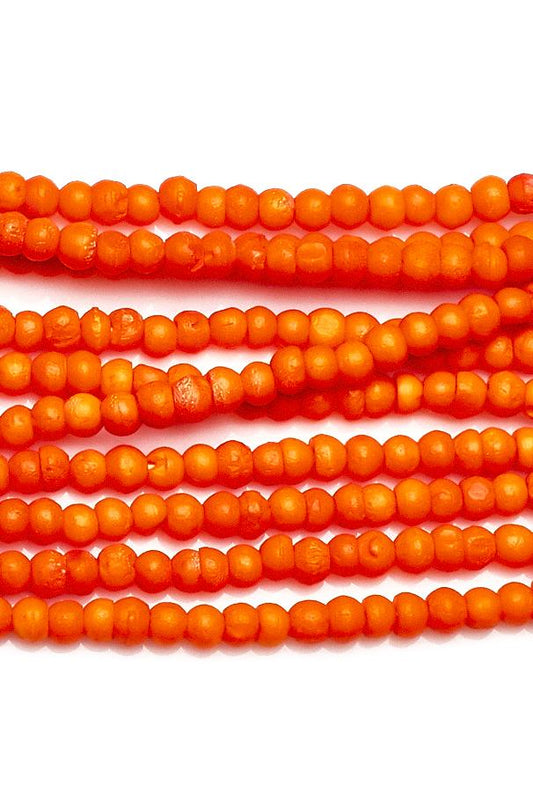 Bone Item Orange Rondelle Smooth Dyed Beads