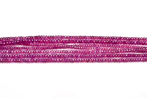 Pink Sapphire Pink Rondelle Faceted Beads