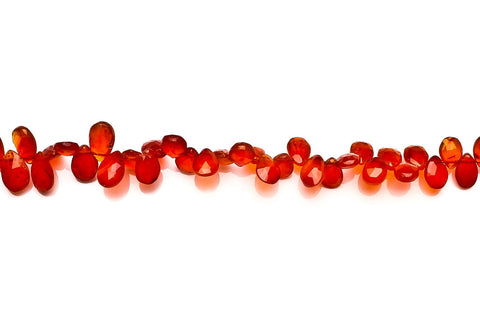 Carnelian Orange Pear Faceted Natural Beads