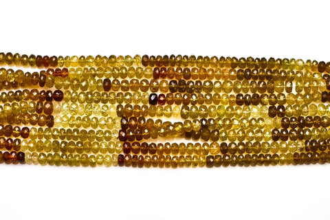 Grossular Garnet Green Rondelle Faceted Natural Beads