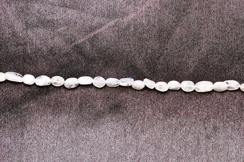 Rainbow Moonstone White Oval 7 x9 mm Smooth Natural Beads 13 Inches Strands