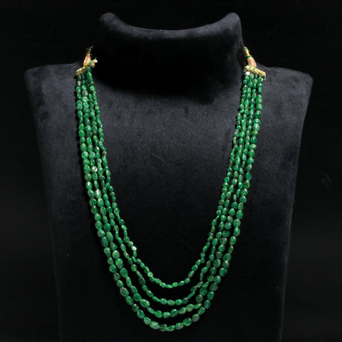 Serpentine Green Oval Smooth Natural Beads Necklace 24 Inches Strands