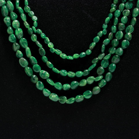 Serpentine Green Oval Smooth Natural Beads Necklace 24 Inches Strands