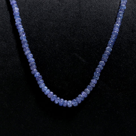 Tanzanite Blue Watermelon Smooth Natural Beads Necklace 24 Inches Strands