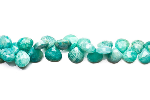 Amazonite Green Heart Faceted 7- 8 MM Natural Heart Shape Beads For Jewelry Craft