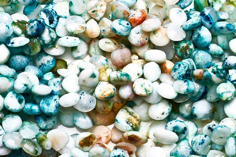 Opal Shaded Blue Pear Faceted Natural Beads