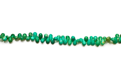 Chrysoprase Green Drop Faceted Natural Beads