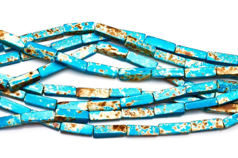 Bone Blue Tube Smooth Natural Beads