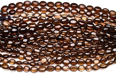 Smoky Quartz Brown Oval Smooth Natural Beads