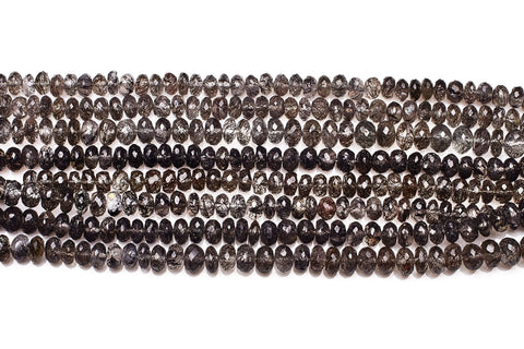 Black Rutile Black Rondelle Faceted Natural Beads