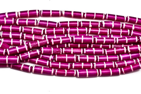 Bone Item Purple Tube Smooth Dyed Beads