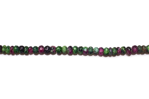 Ruby Zoisite Green Rondelle Faceted Natural Beads