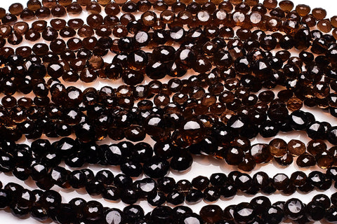 Smoky Quartz Brown Onion Faceted Natural Beads