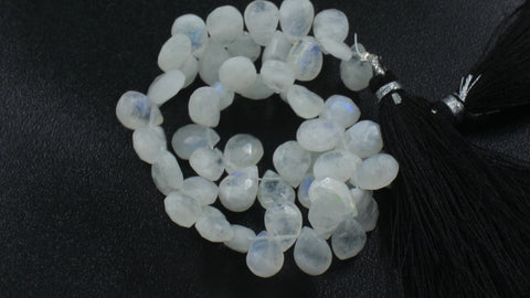 Rainbow Moonstone Drop Faceted Natural Beads 8 Inches Strands