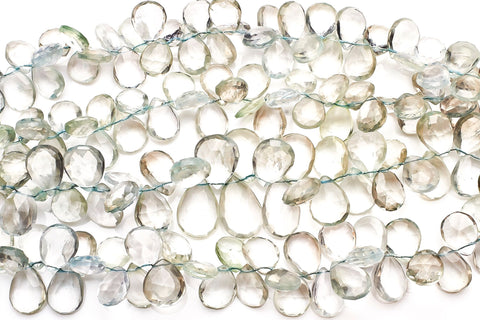 Green Amethyst Green Pear Faceted Natural Beads