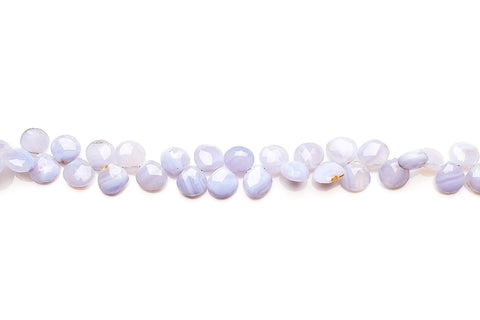 Chalcedony Blue Heart Faceted Natural Beads