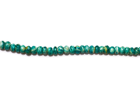 Amazonite Green Rondelle Faceted Natural Beads