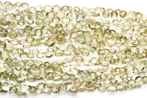 Green Garnet Green Onion Faceted Natural Beads