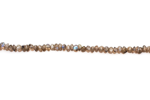 Labradorite Grey Rondelle Smooth Natural Beads