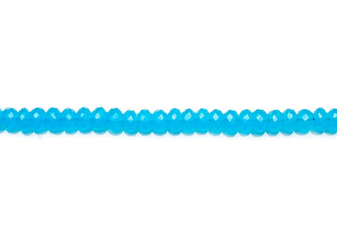 Chalcedony Sky Blue Rondelle Faceted Heat Treated Beads