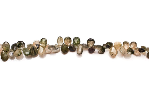 Green Rutile Green Shaded Pear Faceted Natural Beads