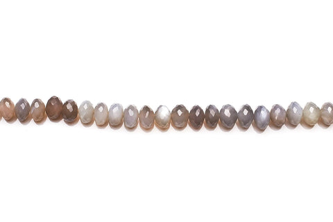 Grey Moonstone Grey Rondelle Faceted Natural Beads