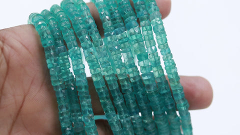 Onyx Green Tire Faceted Natural Beads 8 inches Strands