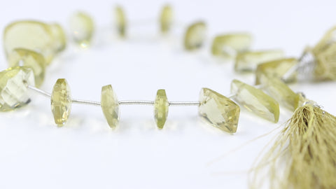 Citrine Yellow Square Faceted Natural Beads 8 Inches Strands