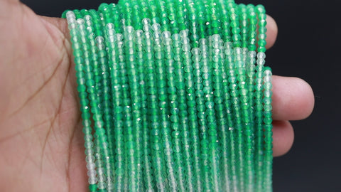 Green Onyx Shaded Green Round Faceted Natural Beads 12.5 inches strands