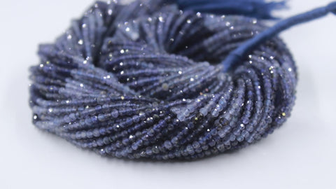 Iolite Blue Round Faceted Natural Beads 12.5 Inches Strands